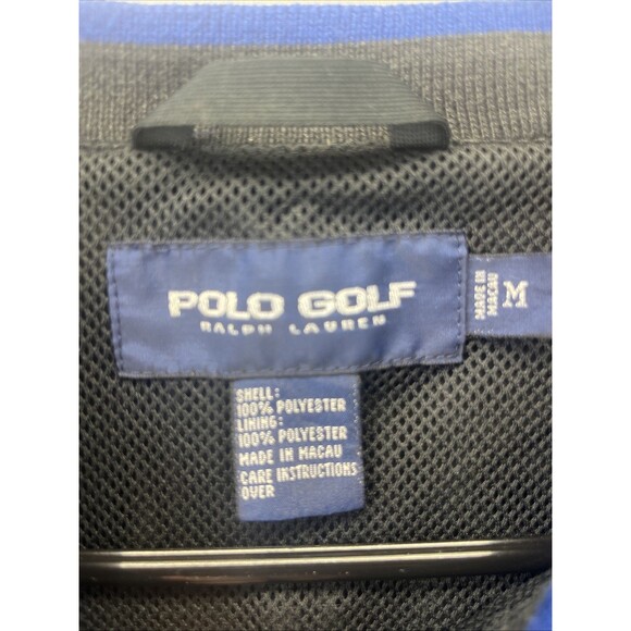 Ralph Lauren Polo Golf Windbreaker Mens M Black Side Zip Pullover Track Jacket - Picture 5 of 16